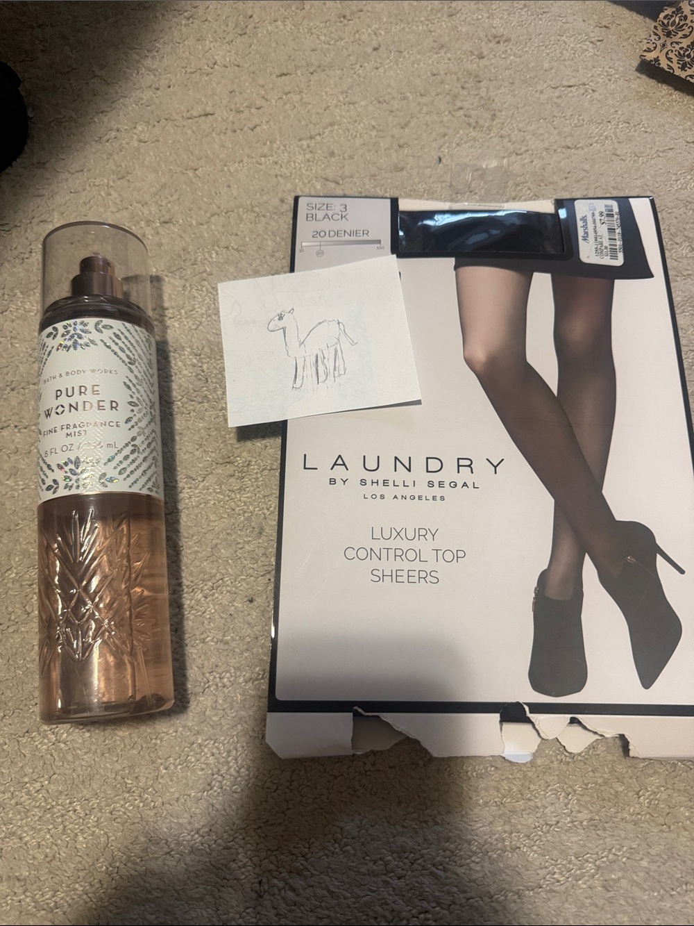 Control top tights -1 pair and Bath & Body Works Pure Wonder Fragrance Mist NWT